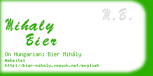 mihaly bier business card